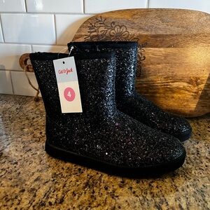 Cat & Jack Kids Glitter Boots - Black